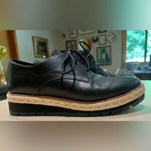 Eileen Fisher Black Leather Oxfords